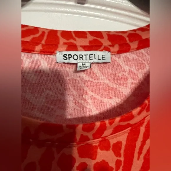 Sportelle Orange Animal Print Blouse - Picture 4 of 5